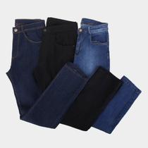 Kit Calça Jeans Skinny Vale de West Com Elastano Masculina - 3 Peças