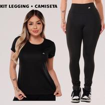 Kit Calça Legging e Camiseta Feminina Dry Academia Treino Kit Calça Legging e Camiseta Feminina Dry Academia Treino