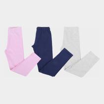 Kit Calça Legging Infantil Brandili Feminina 3 Peças Kit Calça Legging Infantil Brandili Feminina 3 Peças