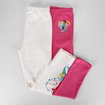 Kit Calça Legging Infantil Disney Ariel e Princesas Menina