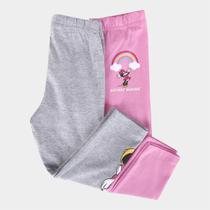 Kit Calça Legging Infantil Disney Minnie Mouse Menina Kit Calça Legging Infantil Disney Minnie Mouse Menina