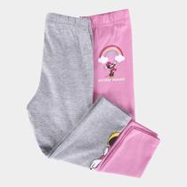 Kit Calça Legging Infantil Disney Minnie Mouse Menina