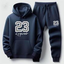 Kit Calça Moletom e Blusa 23 Legend Canguru Macio Estiloso Casual Confortavel Tendencia Inverno Frio Kit Calça Moletom e Blusa 23 Legend Canguru Macio Estiloso Casual Confortavel Tendencia Inverno Frio