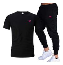 Kit Calça Moletom E Camiseta Relaxado Masculino