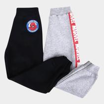 Kit Calça Moletom Infantil Marvel Spider Man - 2 Peças Kit Calça Moletom Infantil Marvel Spider Man - 2 Peças