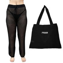 Kit Calça Pantalona Tricot Feminina com Bolsa Sacola de Praia Crochê Kit Calça Pantalona Tricot Feminina com Bolsa Sacola de Praia Crochê
