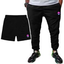 Kit Calça Tactel Jogger e Short Tactel Moda Praia Estampados