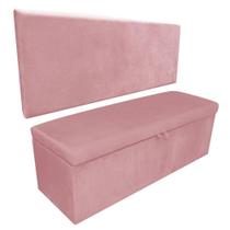 Kit Calçadeira e Painel Clean 160 Cm Suede Rose Drossi Kit Calçadeira e Painel Clean 160 Cm Suede Rose Drossi