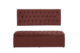 Kit Calçadeira e Painel Imperatriz 100 cm Suede Vermelho