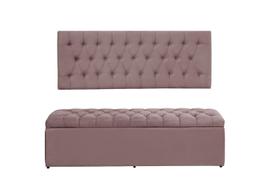 Kit Calçadeira e Painel Imperatriz 138 cm Suede Rosê