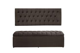 Kit Calçadeira e Painel Imperatriz 138cm Suede Marrom Escuro