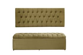 Kit Calçadeira e Painel Imperatriz 158 cm Suede Amarelo