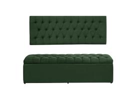 Kit Calçadeira e Painel Imperatriz 158 cm Suede Verde