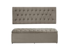 Kit Calçadeira e Painel Imperatriz 193 cm Suede Bege