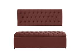 Kit Calçadeira e Painel Imperatriz 193 cm Suede Vermelho