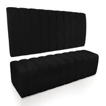 Kit Calçadeira e Painel Olivia Queen 160 cm Veludo M11 - D'Rossi