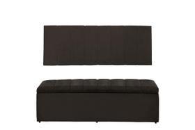Kit Calçadeira e Painel Vitoria 100 cm Suede Marrom Escuro