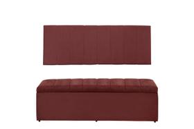 Kit Calçadeira e Painel Vitoria 100 cm Suede Vermelho