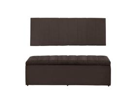 Kit Calçadeira e Painel Vitoria 120 cm Suede Marrom Claro