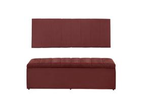 Kit Calçadeira e Painel Vitoria 120 cm Suede Vermelho