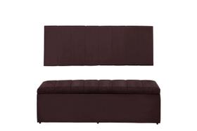 Kit Calçadeira e Painel Vitoria 138 cm Suede Bordô