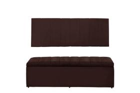 Kit Calçadeira e Painel Vitoria 193 cm Suede Bordô Escuro