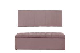 Kit Calçadeira e Painel Vitoria 193 cm Suede Rosê