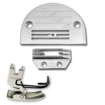 Kit Calcador Dente Chapa De Agulha Reta Industrial Jack