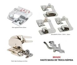 Kit Calcadores Patchwork Barra Bainha 10-19-25mm + Viés + Overloque com faca CY-20