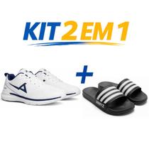 Kit Calçados Femininos Tênis Esportivo Confortável Leve Chinelo Slide Macio Antiderrapante