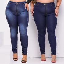 Kit Calças Plus Size Modelagem Cintura Alta Empina Bumbum Skinny