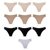 Kit Calcinha 10 Peças Feminina Microfibra Lisa Kit Calcinha 10 Peças Feminina Microfibra Lisa
