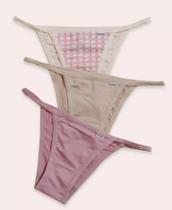 Kit Calcinha 3 Peças String DelRio Laterais Fina 52770