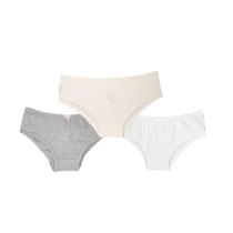 Kit Calcinha Cavada - mescla - branco - creme cotton