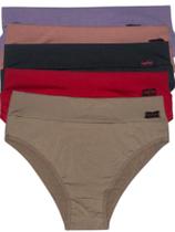 Kit Calcinha Com 5 Cintura Alta Lingerie Feminina Cós Alto Segura Barriga Conforto Langerie Íntima