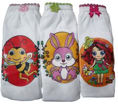 Kit Calcinha Com 6 Infantil Branca Transfer 100% Algodão Kit Calcinha Com 6 Infantil Branca Transfer 100% Algodão