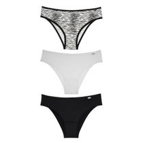 Kit Calcinha Del Rio Feminina 3 PeçasBiquíni Zebra Lisa