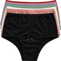 Kit Calcinha Feminina 10 Unidades Cintura Alta Lingerie Básica Cós Alto Forro Algodão Segura Barriga Kit Calcinha Feminina 10 Unidades Cintura Alta Lingerie Básica Cós Alto Forro Algodão Segura Barriga