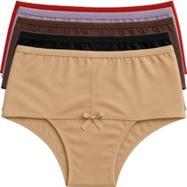 Kit Calcinha Feminina 5 Unidades Cintura Alta Básica Confortável Cós Alto Lingerie Segura Barriga Kit Calcinha Feminina 5 Unidades Cintura Alta Básica Confortável Cós Alto Lingerie Segura Barriga