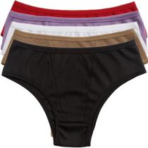 Kit Calcinha Feminina 5 Unidades Tecido Canelado Confortvel Lingerie Bsica Dia A Dia Calsinha