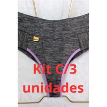 kit Calcinha Fio Duplo Cós Alto Forro 100% Algodão