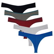 Kit calcinha fio duplo feminina, microfibra sem costura, 5 unidades sortidas Kit calcinha fio duplo feminina, microfibra sem costura, 5 unidades sortidas