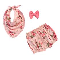 Kit Calcinha Infantil Com Babador Estampado