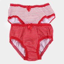 Kit Calcinha Infantil Lupo Lobinha Listrada Feminina - 2 Peças Kit Calcinha Infantil Lupo Lobinha Listrada Feminina - 2 Peças