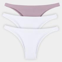 Kit Calcinha Tanga She Básica Feminino 3 Peças