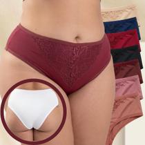 Kit Calcinhas Tanga Plus Size Fio Cintura Alta Renda Luxo Cor:2 BEGEStamanho:XG