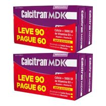 Kit Calcitran MDK 1000UI Com 2 Unidades De 90 Comprimidos Revestidos Cada