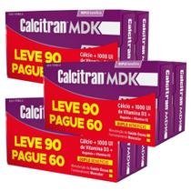 Kit Calcitran MDK 1000UI Com 3 Unidades De 90 Comprimidos Revestidos Cada