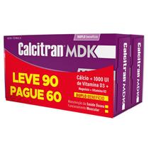 Kit Calcitran MDK 60 + 30caps-Cálcio c/ Magnésio, Vit. D e K