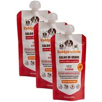 KIT Caldo de Ossos Bovino para Cães e Gatos 250gr 3 Caldos